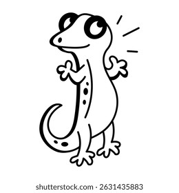 Um ícone de estilo de desenho de lagarto
