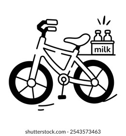 Icono de estilo de dibujo del ciclo de leche  
