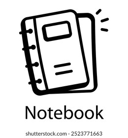 Drawing style icon of notebook