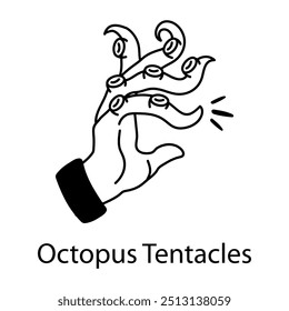 A drawing style icon of octopus tentacles 