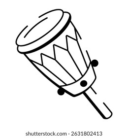 A drawing style icon of pahu drum
