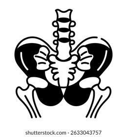 A drawing style icon of pelvic bones
