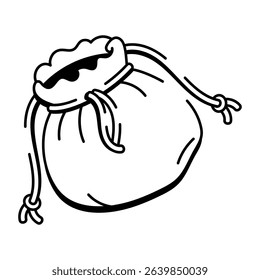 A drawing style icon of pouch
