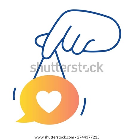 A drawing style icon of a reaction message