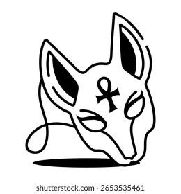A drawing style icon representing ancient mask
