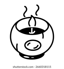 Ein Symbol im Zeichenstil, das eine aromatische Kerze darstellt
