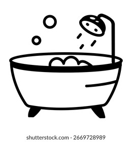 A drawing style icon representing bathtub
