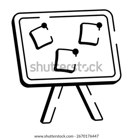 A drawing style icon representing bulletin board