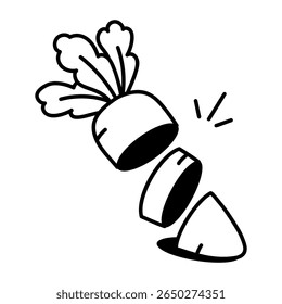 Ein Zeichenstil-Symbol, das Karotte darstellt  
