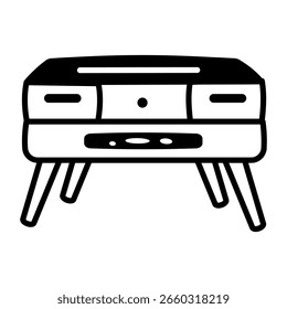 Un icono de estilo de dibujo que representa la tabla de consola
