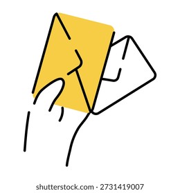 A drawing style icon representing email
