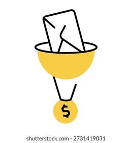 Un icono de estilo de dibujo que representa el email marketing
