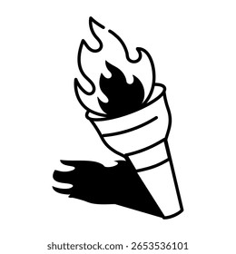  Um ícone de estilo de desenho que representa a tocha de incêndio
