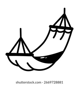 Un icono de estilo de dibujo que representa la hamaca
