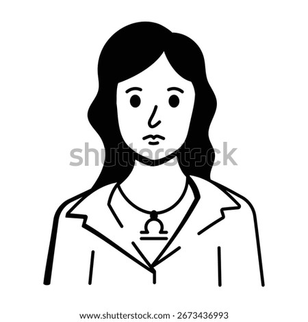 A drawing style icon representing libra pendant
