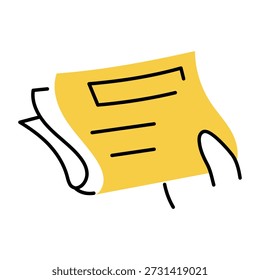 A drawing style icon representing newspaper ad