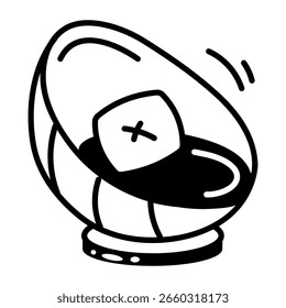 Un icono de estilo de dibujo que representa la silla ovalada
