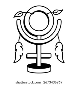 Um ícone de estilo de desenho que representa o símbolo do 'pluto'
