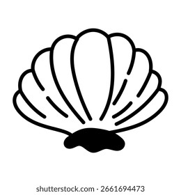 Um ícone de estilo de desenho representando uma concha 

