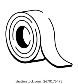 Un icono de estilo de dibujo que representa la cinta adhesiva
