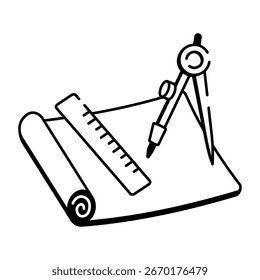 A drawing style icon representing drawing tools
