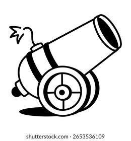 A drawing style icon representing war cannon
