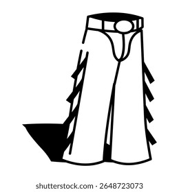 A drawing style icon of rugged cowboy chaps
