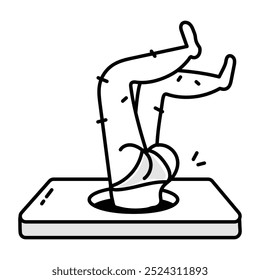 Icono de estilo de dibujo de la adicción a la pantalla  

