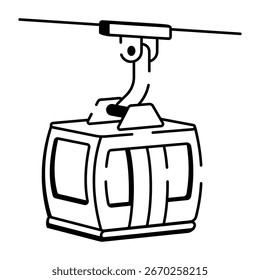 Ein Symbol im Zeichenstil, das eine Seilbahn zeigt
