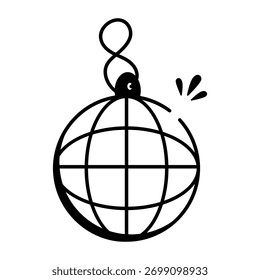 A drawing style icon showing a disco ball