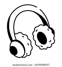 A drawing style icon showing ear muffs