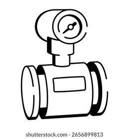 Um ícone de estilo de desenho mostrando o medidor de fluxo
