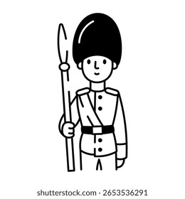 A drawing style icon showing royal guard
