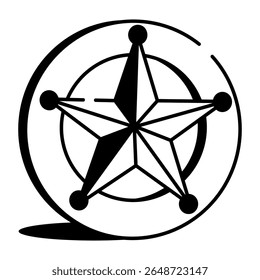 A drawing style icon showing sheriff badge 
