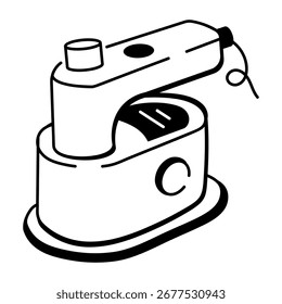 Um ícone de estilo de desenho mostrando um ferro inteligente
