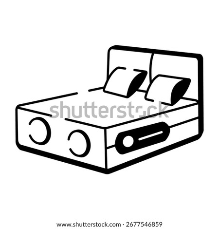 A drawing style icon showing a smart bed

