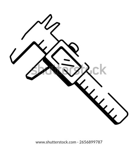 A drawing style icon showing vernier calliper
