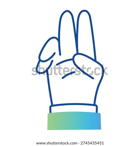 Drawing style icon showing victory sign