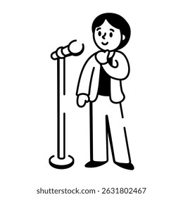 Um ícone de estilo de desenho do cantor
