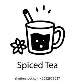 A drawing style icon of spiced tea 