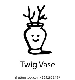 A drawing style icon of twig vase 