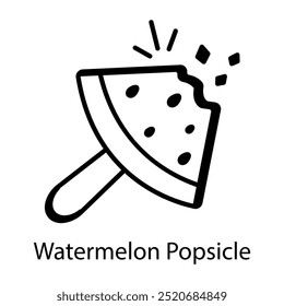 A drawing style icon of watermelon popsicle 