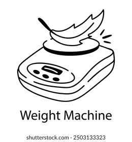 Un icono de estilo de dibujo de la máquina de peso