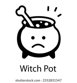 A drawing style icon of witch pot 