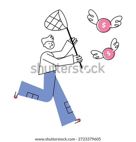 A drawing style illustration depicting chasing