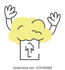 Uma ilustração de estilo de desenho representando o carregamento na nuvem