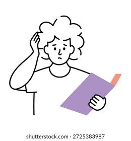Uma ilustração de estilo de desenho representando a tensão do estudo