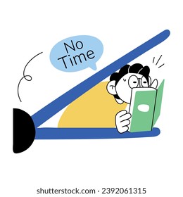 Drawing style illustration of no time 