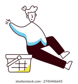 A drawing style illustration of picnic spot
