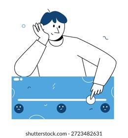 Uma ilustração de estilo de desenho que representa a satisfação do cliente
